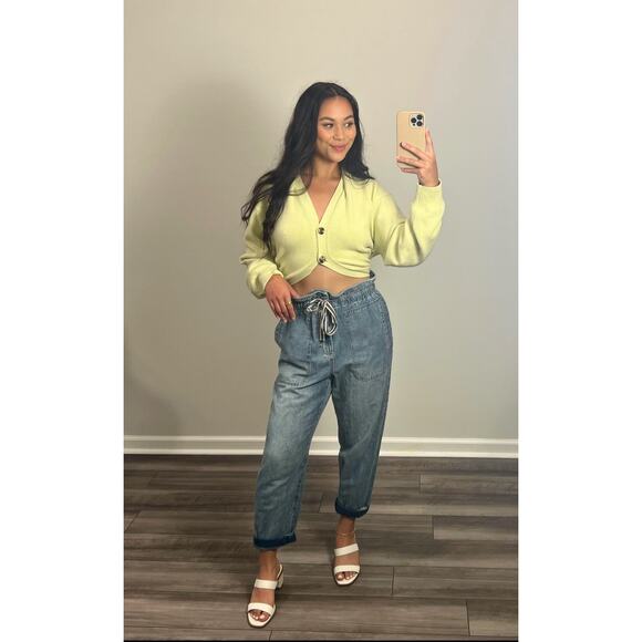 We The Free Denim - We the Free People Paperbag Jeans in Blue XS Denim Drawstring Waist Pockets